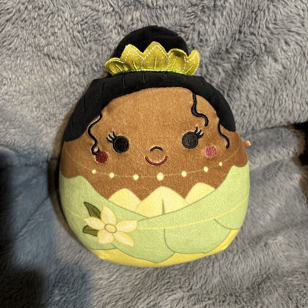 Disney Kellytoy Squishmallows Princess Tiana 8” Plush Stuffed Animal Toy Plush